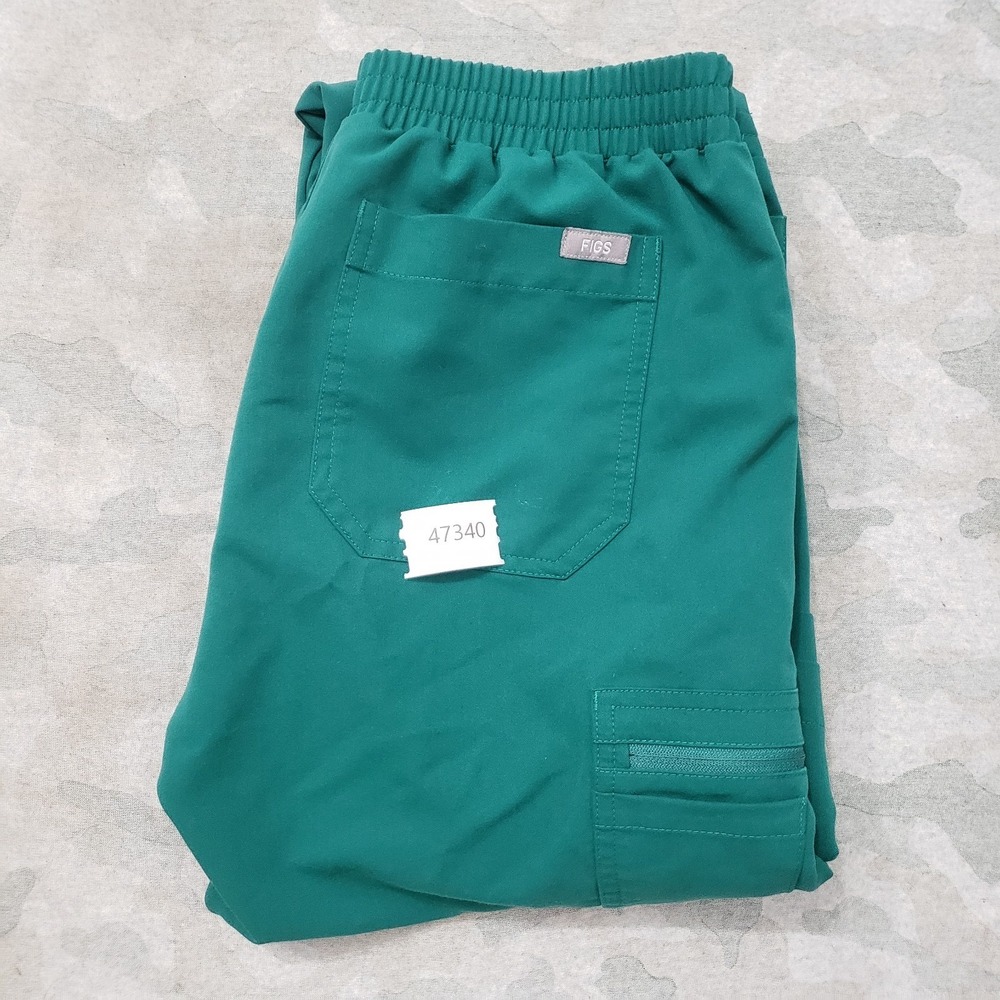 Figs Scrub Bottoms Womens Small Green Yola Skinny Medical Pockets Drawstring - Picture 11 of 11